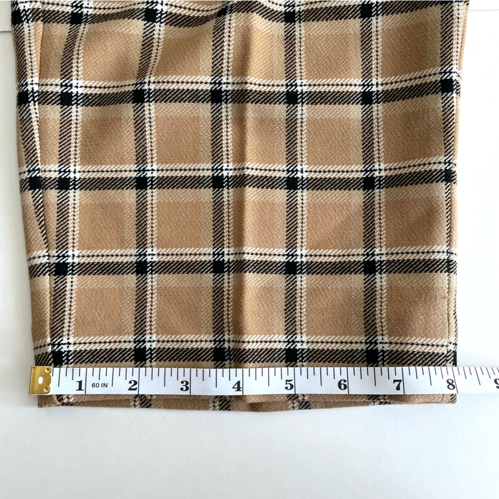 Aritzia Wilfred Carrot Windowpane Plaid Check Trouser Pant Camel Tan - Picture 14 of 14